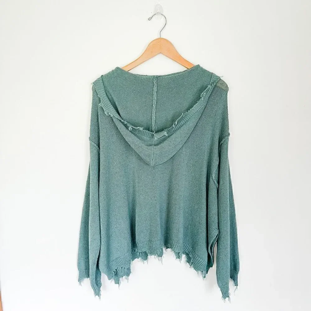 Fantastic Fawn Oversized Chewed Hem Hooded Sweater
